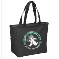 Sloth Running Team Not Fast Not Furious Zip Tote Bag