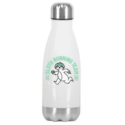 Sloth Running Team Not Fast Not Furious Stainless Steel Insulated Water Bottle