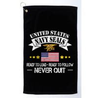 Seals Ready To Lead Ready To Follow Never Quit Na Vy Veteran Golf Towel