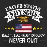 Seals Ready To Lead Ready To Follow Never Quit Na Vy Veteran Golf Towel