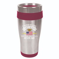 Seals Ready To Lead Ready To Follow Never Quit Na Vy Veteran 16oz Travel Tumbler
