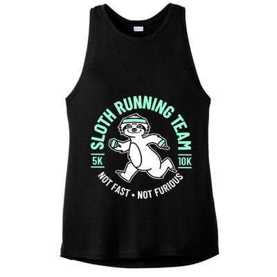 Sloth Running Team Not Fast Not Furious Ladies PosiCharge Tri-Blend Wicking Tank
