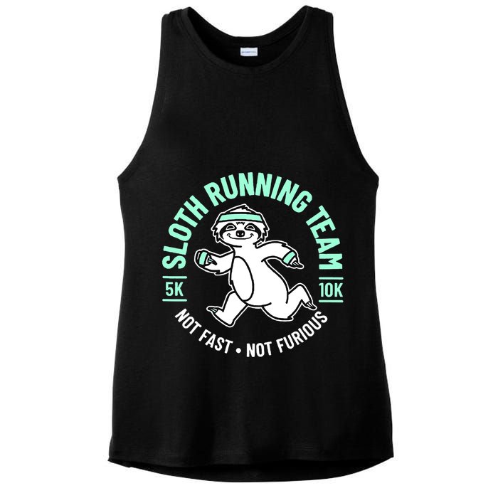 Sloth Running Team Not Fast Not Furious Ladies PosiCharge Tri-Blend Wicking Tank