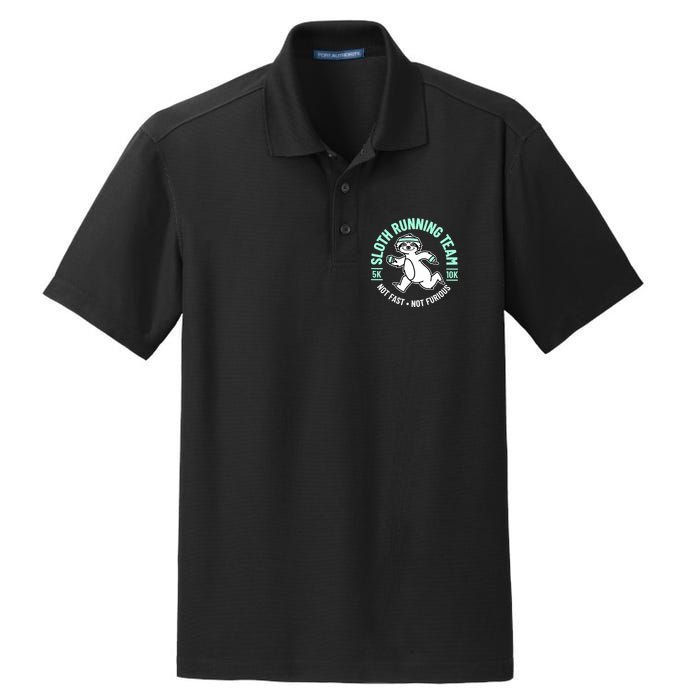 Sloth Running Team Not Fast Not Furious Dry Zone Grid Polo