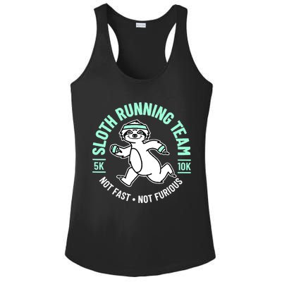 Sloth Running Team Not Fast Not Furious Ladies PosiCharge Competitor Racerback Tank