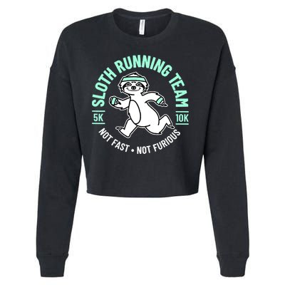 Sloth Running Team Not Fast Not Furious Cropped Pullover Crew