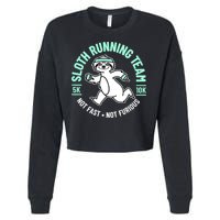 Sloth Running Team Not Fast Not Furious Cropped Pullover Crew
