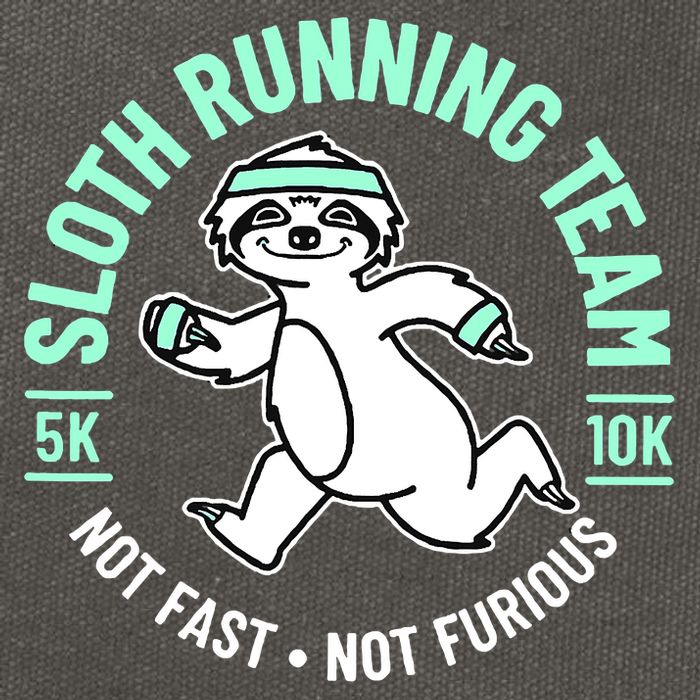 Sloth Running Team Not Fast Not Furious Cotton Canvas Backpack