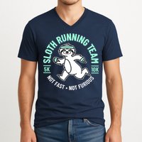 Sloth Running Team Not Fast Not Furious V-Neck T-Shirt