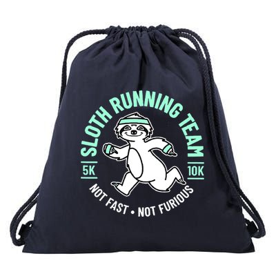 Sloth Running Team Not Fast Not Furious Drawstring Bag