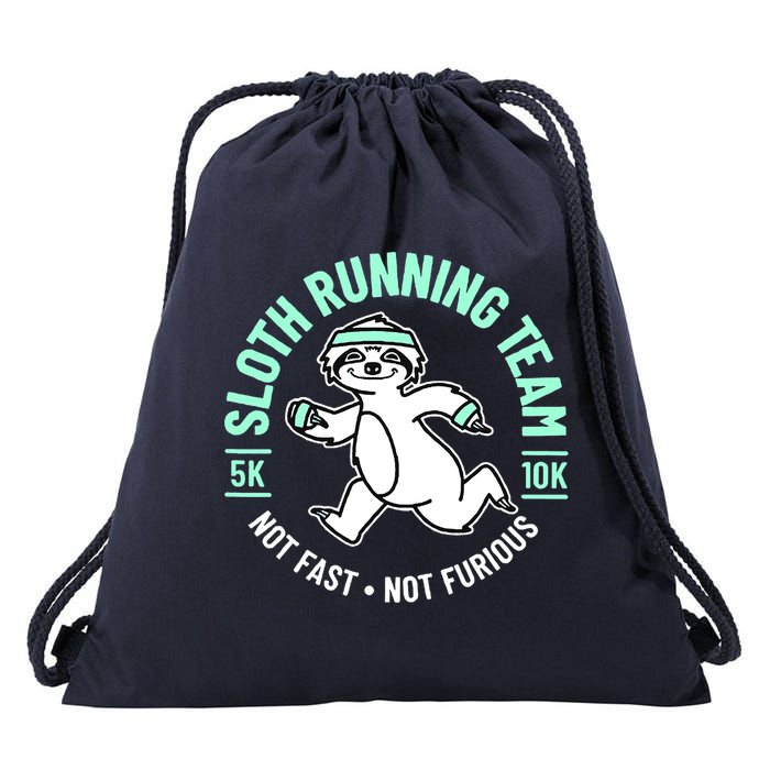 Sloth Running Team Not Fast Not Furious Drawstring Bag