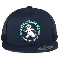 Sloth Running Team Not Fast Not Furious Flat Bill Trucker Hat