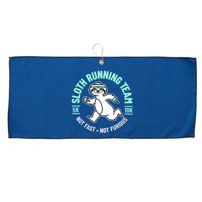 Sloth Running Team Not Fast Not Furious Large Microfiber Waffle Golf Towel
