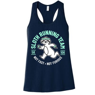 Sloth Running Team Not Fast Not Furious Womens Tank Top