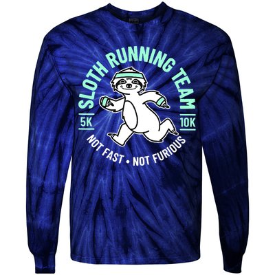 Sloth Running Team Not Fast Not Furious Tie-Dye Long Sleeve Shirt