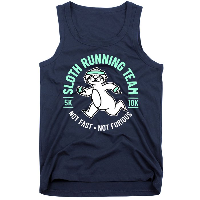 Sloth Running Team Not Fast Not Furious Tank Top