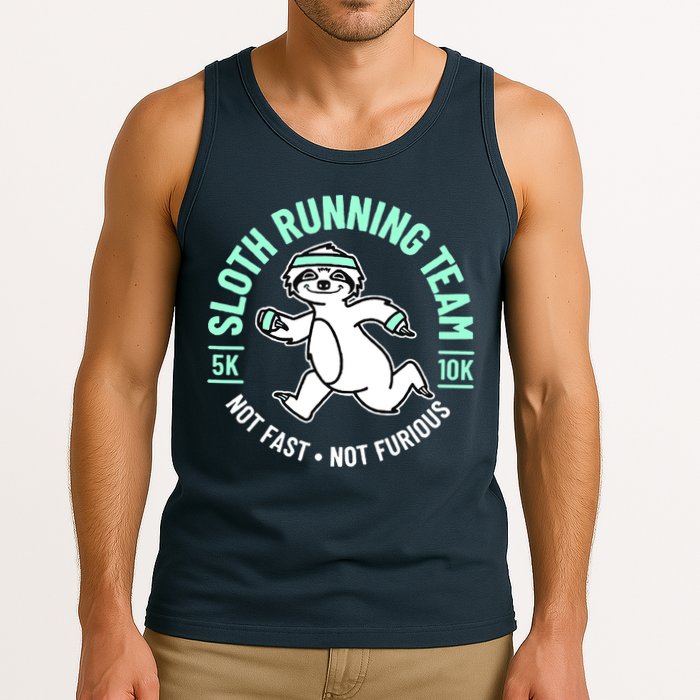 Sloth Running Team Not Fast Not Furious Tank Top
