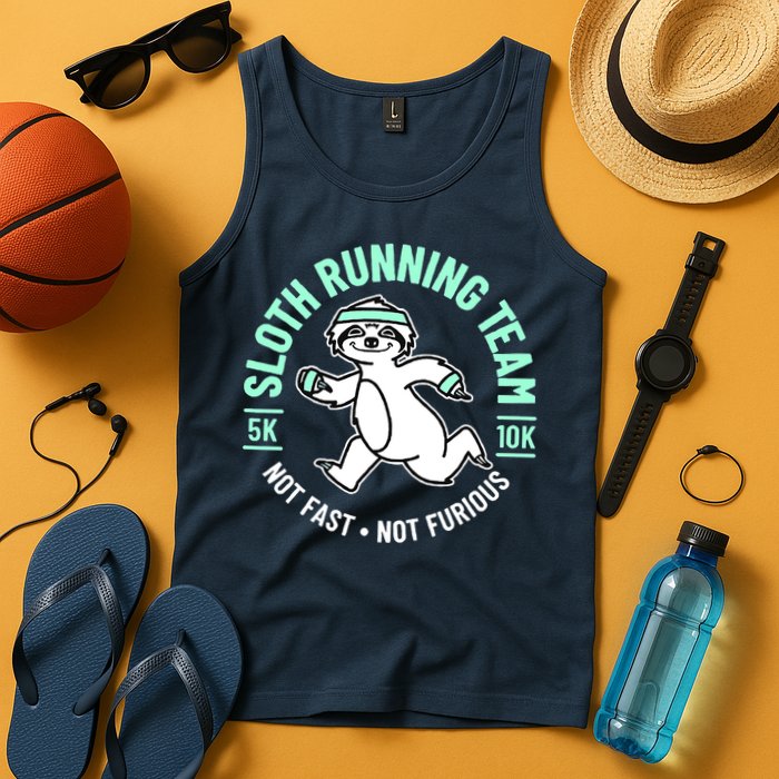 Sloth Running Team Not Fast Not Furious Tank Top