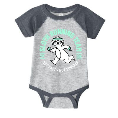 Sloth Running Team Not Fast Not Furious Infant Baby Jersey Bodysuit