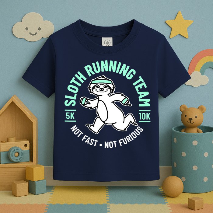 Sloth Running Team Not Fast Not Furious Toddler T-Shirt