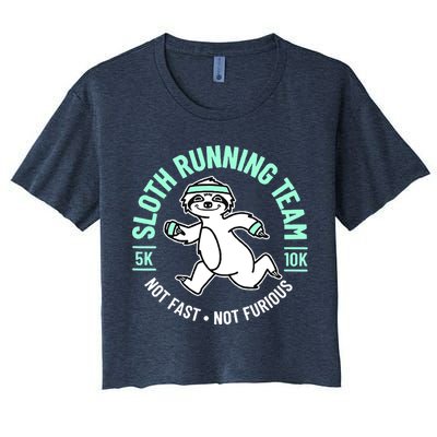 Sloth Running Team Not Fast Not Furious Crop Top