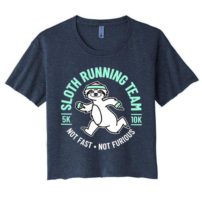 Sloth Running Team Not Fast Not Furious Crop Top