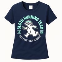 Sloth Running Team Not Fast Not Furious Womens T-Shirt