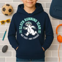 Sloth Running Team Not Fast Not Furious Kids Hoodie