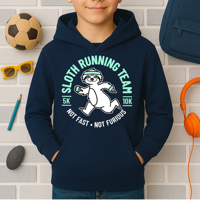 Sloth Running Team Not Fast Not Furious Kids Hoodie