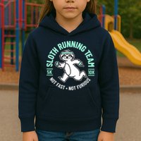 Sloth Running Team Not Fast Not Furious Kids Hoodie