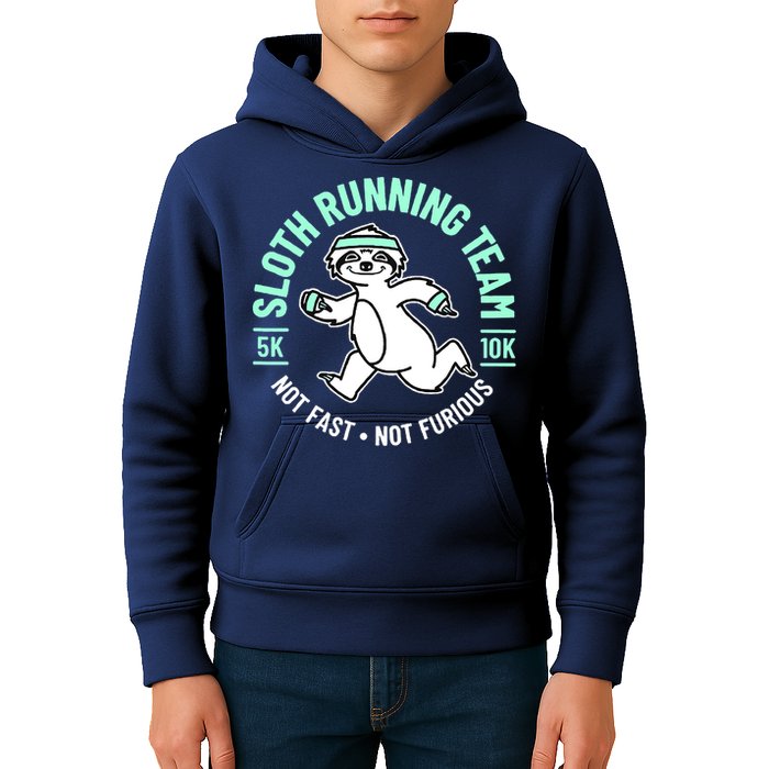 Sloth Running Team Not Fast Not Furious Kids Hoodie