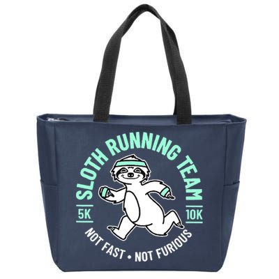 Sloth Running Team Not Fast Not Furious Zip Tote Bag