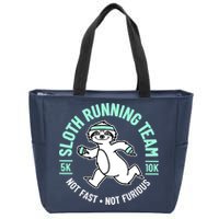 Sloth Running Team Not Fast Not Furious Zip Tote Bag