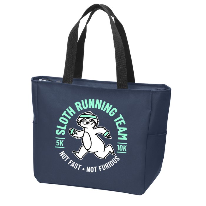Sloth Running Team Not Fast Not Furious Zip Tote Bag