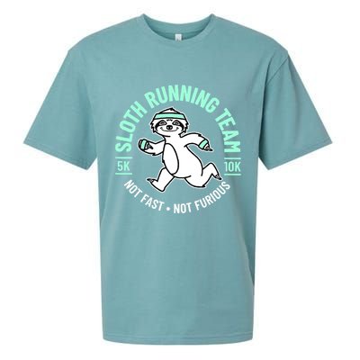 Sloth Running Team Not Fast Not Furious Sueded Cloud Jersey T-Shirt