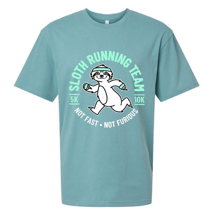 Sloth Running Team Not Fast Not Furious Sueded Cloud Jersey T-Shirt