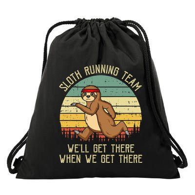 Sloth Running Team WeLl Get There Jogger Cardio Sports Drawstring Bag