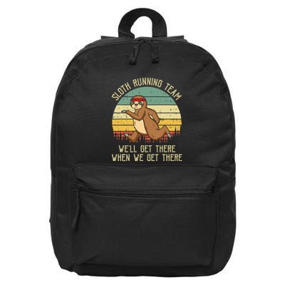 Sloth Running Team WeLl Get There Jogger Cardio Sports 16 in Basic Backpack