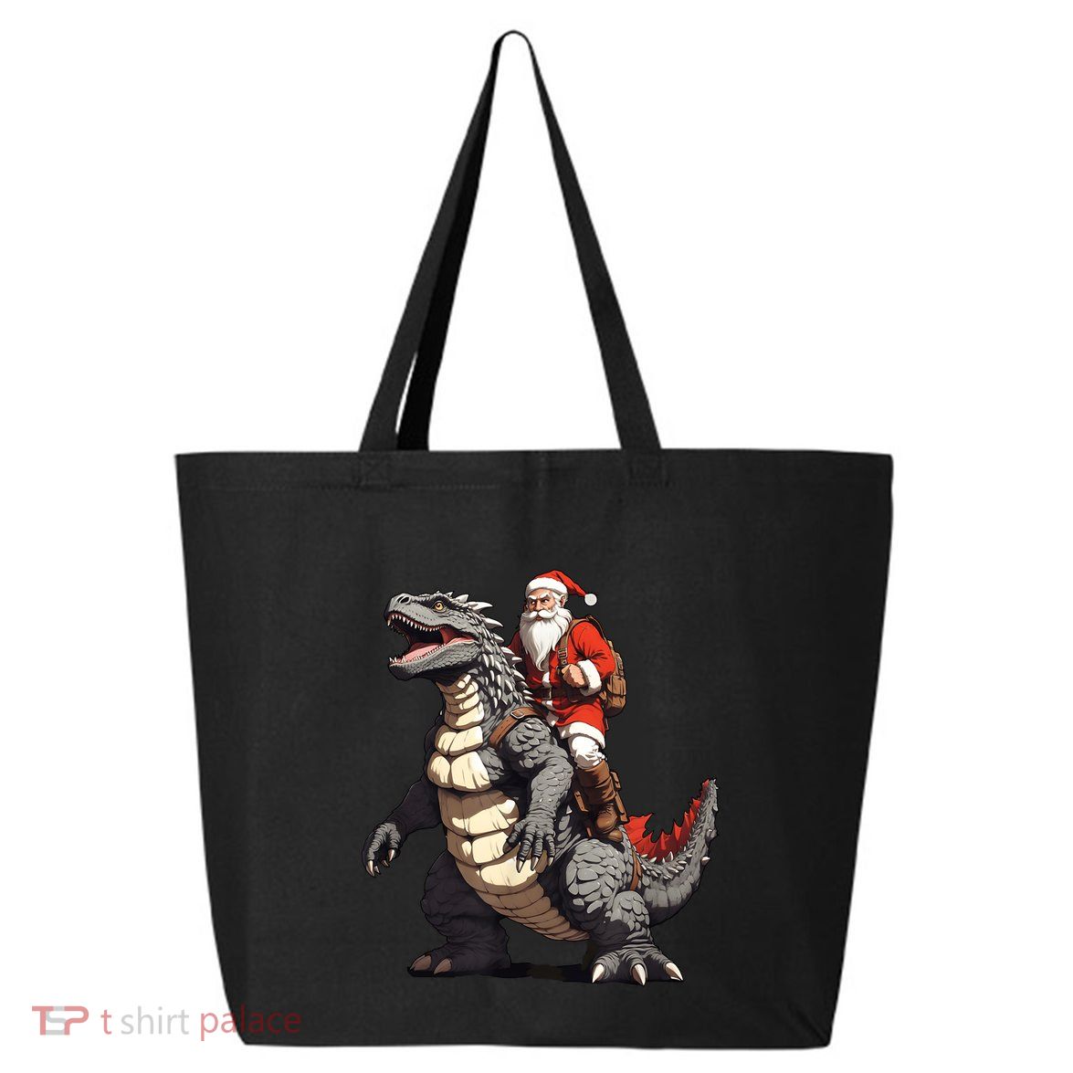 Santa Riding The Japanese Monster Kaiju For Christmas 25L Jumbo Tote