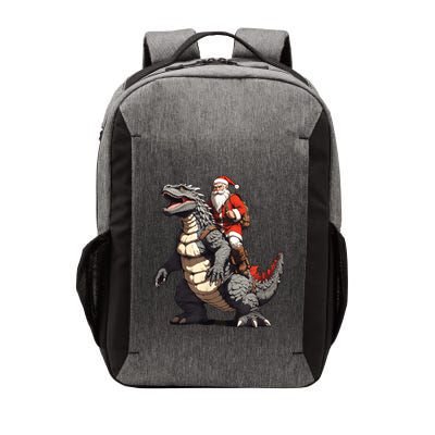 Santa Riding The Japanese Monster Kaiju For Christmas Vector Backpack