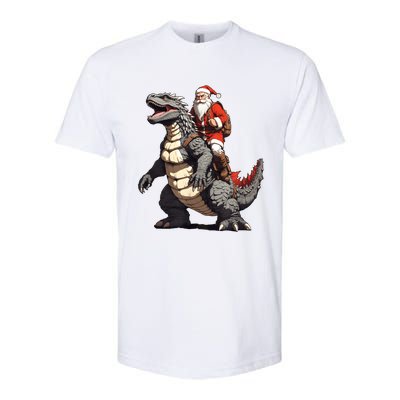 Santa Riding The Japanese Monster Kaiju For Christmas Softstyle® CVC T-Shirt