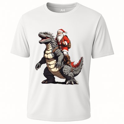 Santa Riding The Japanese Monster Kaiju For Christmas Performance Shirt