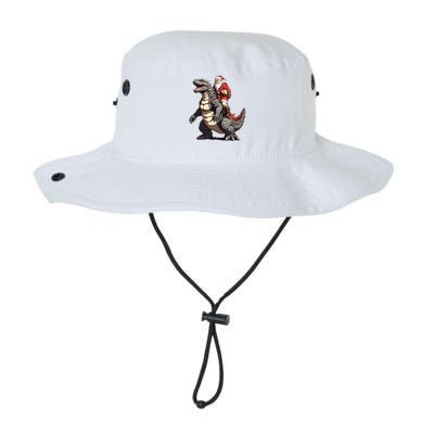 Santa Riding The Japanese Monster Kaiju For Christmas Bucket Hat