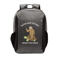 Sloth Riding Turtle Slow And Steady Wins The Race Funny Vector Backpack