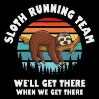 Sloth Running Team We'll Get There When We Get There 16 in Basic Backpack