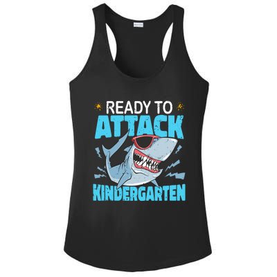 Shark Ready To Attack Kindergarten First Day Of School Ladies PosiCharge Competitor Racerback Tank