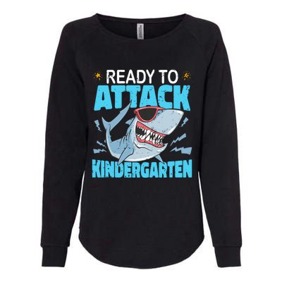 Shark Ready To Attack Kindergarten First Day Of School Womens California Wash Sweatshirt