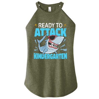 Shark Ready To Attack Kindergarten First Day Of School Women's Perfect Tri Rocker Tank