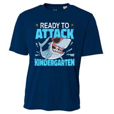 Shark Ready To Attack Kindergarten First Day Of School Cooling Performance Crew T-Shirt