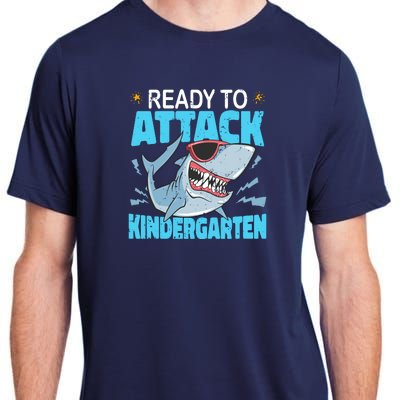 Shark Ready To Attack Kindergarten First Day Of School Adult ChromaSoft Performance T-Shirt